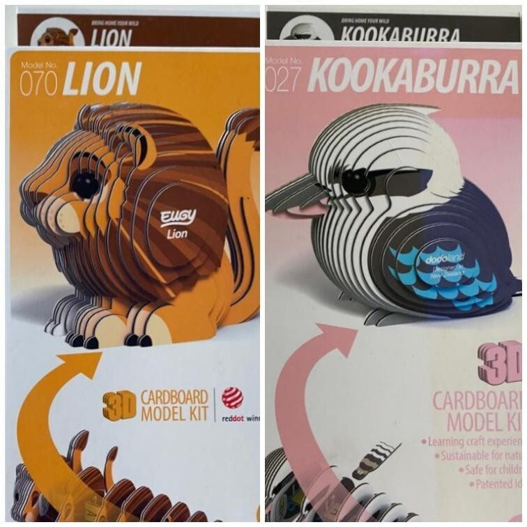 EUGY układanka puzzle 3D, 2 zest Lion i Kookaburra Marysin Kup