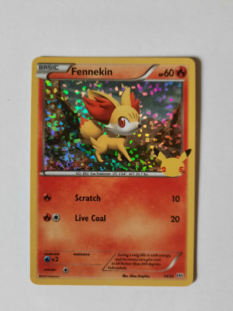 Karta pokemon 14/25 Fennekin Holo McDonald's Kiełpino Kup teraz