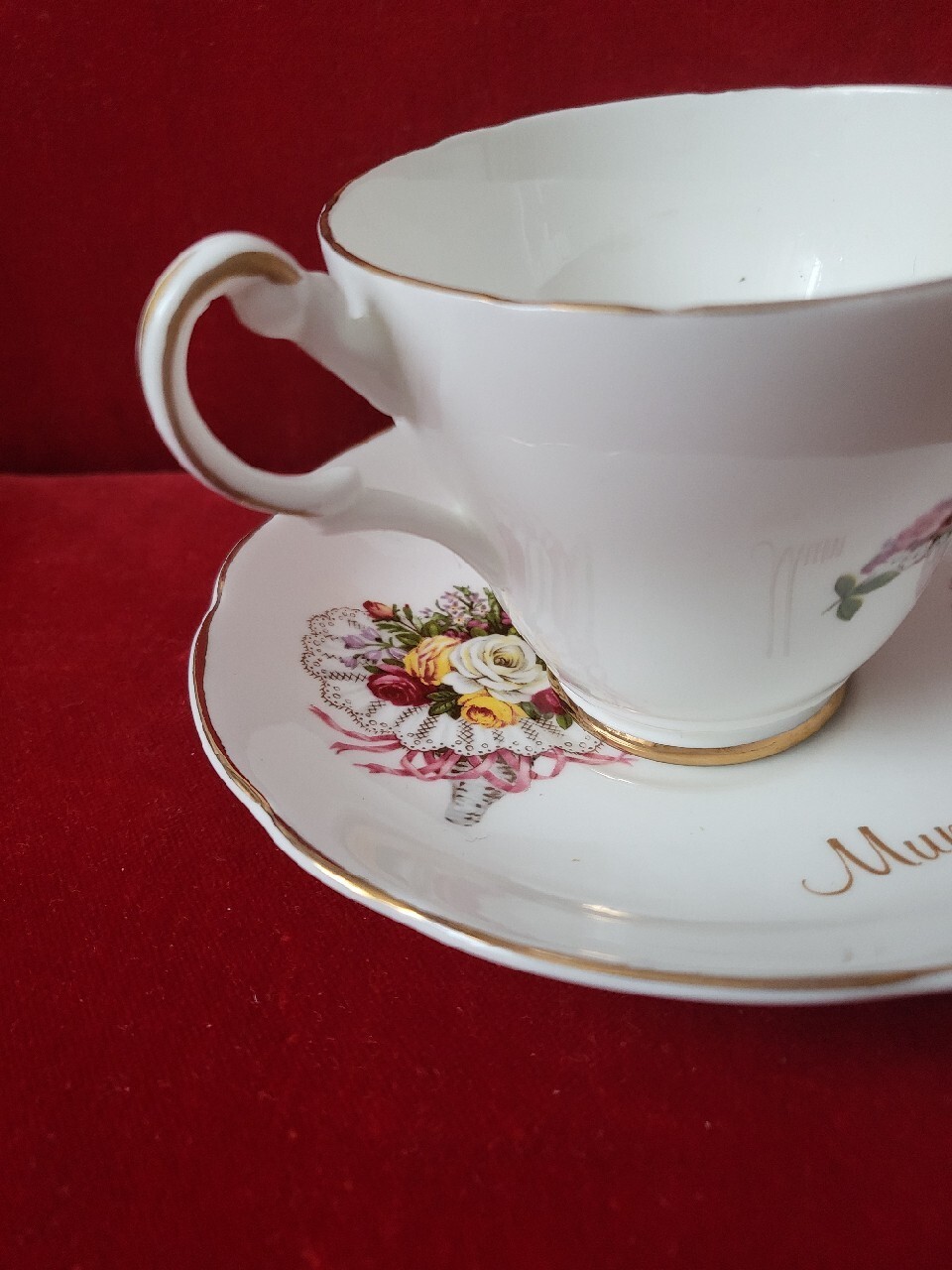 Filizanka z spodkiem MAMA porcelana syg.Argyle Łódź Kup teraz na