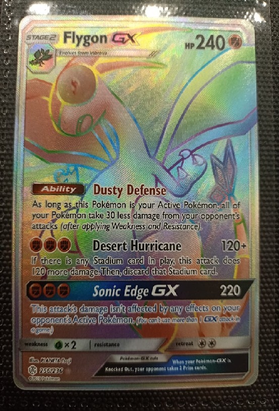 Karta Pokemon Flygon GX Rainbow Full Art Grudziądz Licytacja na