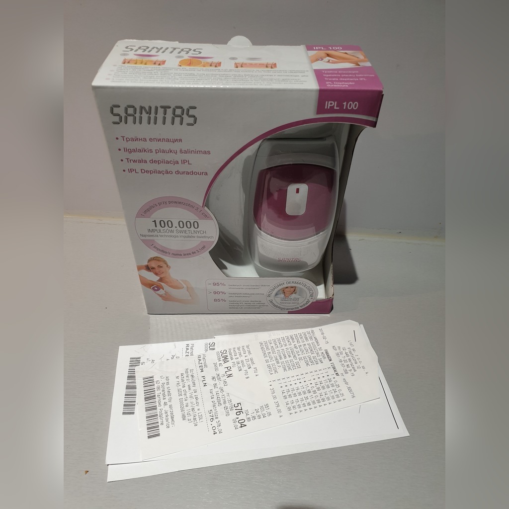 Depilator laserowy SANITAS IPL 100,LIDL,gwarancja Warszawa