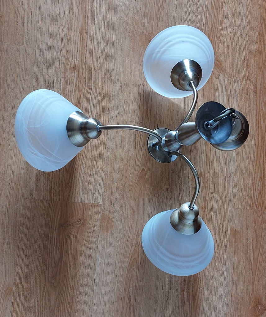 Lampa wisząca 3 klosze Reality Leuchten Gmbh | Dębowiec | Licytacja na