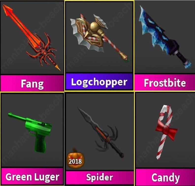 6xbroń MM2 Roblox/fang/logchopper/frostbite/green Elbląg Kup teraz