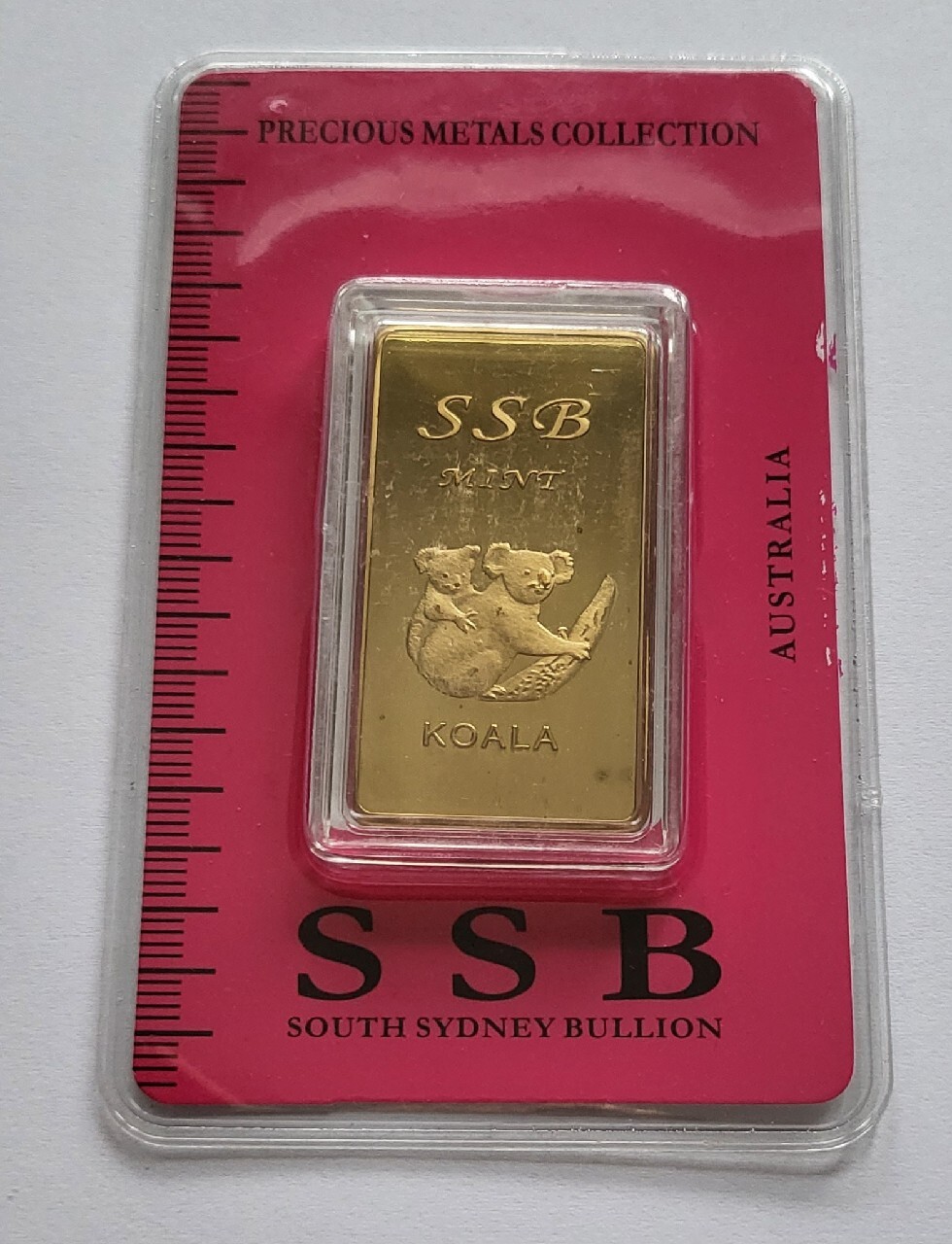 999 Fine Solid Brass Bullion Bar 1oz KOALA SSBmint Warszawa