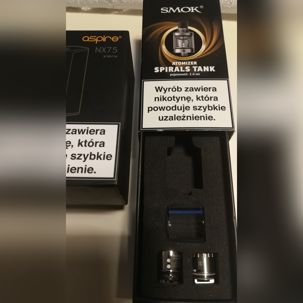 E PAPIEROS zestaw box aspire NX75 i atomizer Smok Kutno Kup teraz