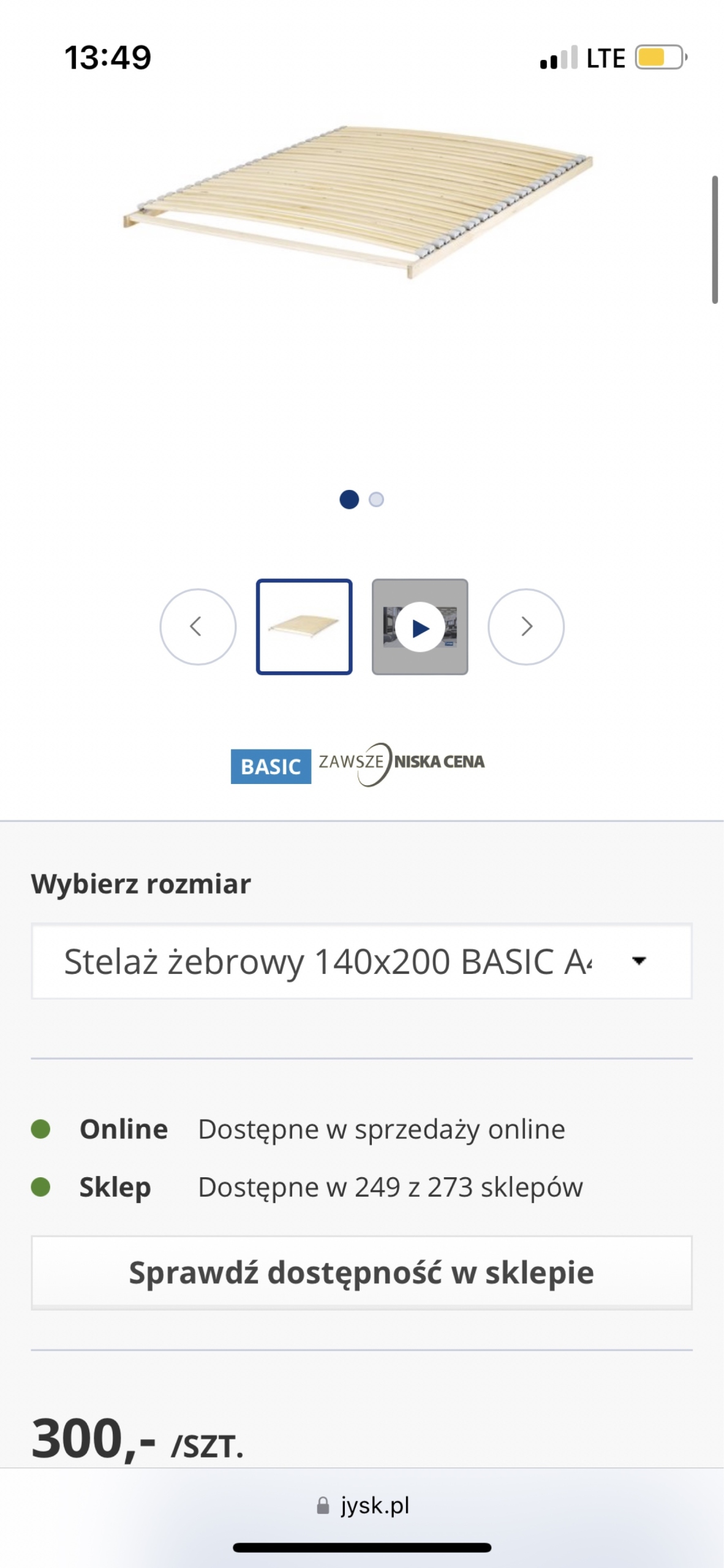 Stelaż pod materac 140x200 jysk Warszawa Kup teraz na Allegro Lokalnie