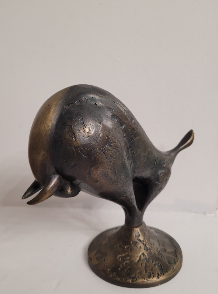 ZBIGNIEW BACHANEK 'Byk IV’ mosiądz 20x18cm Warszawa Ogłoszenie na