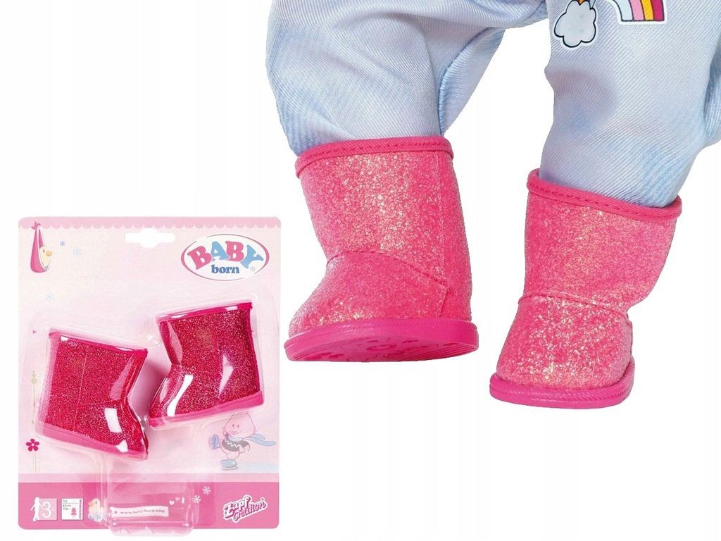 BUTY DLA LALKI BABY BORN ZIMOWE BROKAT RÓŻ BUCIKI 7539294155