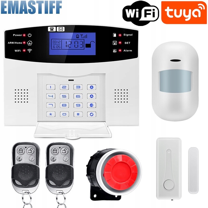System alarmowy do domu Wifi GSM Alarm domofon pil 13120449841