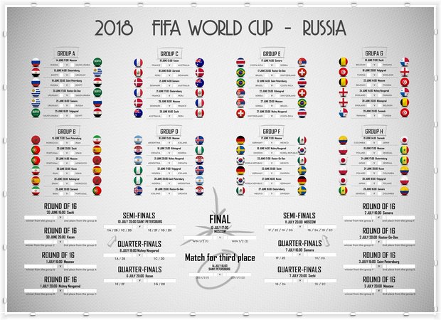 FIFA World Cup Russia 2018 tabela wersja angielska 7346879721 oficjalne archiwum Allegro