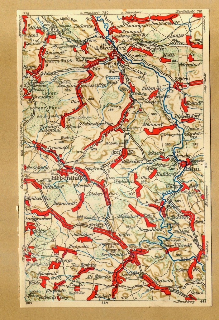 Lowenberg Liebenthal Kartka Mapka 1938 13012598233 oficjalne
