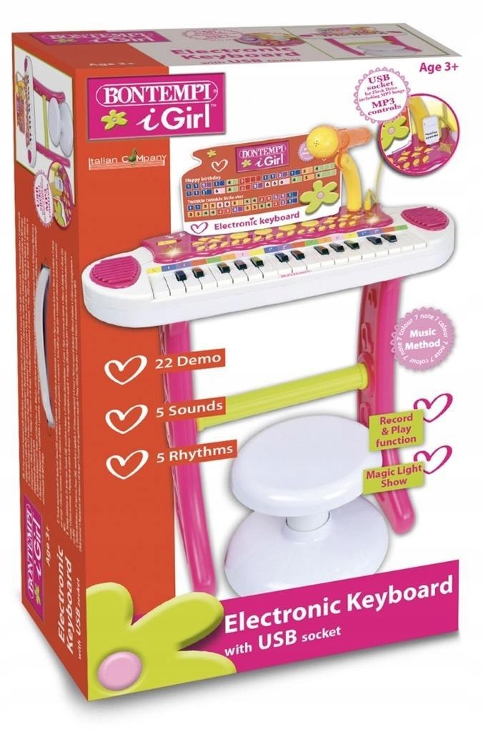 GIRL KEYBOARD ELEKTRONICZNY 31 KLAWISZY, BONTEMPI 11524102722