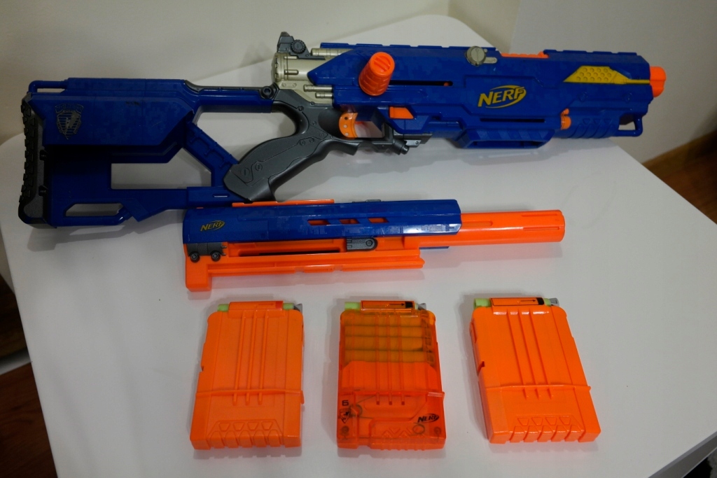 NERF Wyrzutnia Strzałek Longstrike CS6+ GRATISY 7933460834