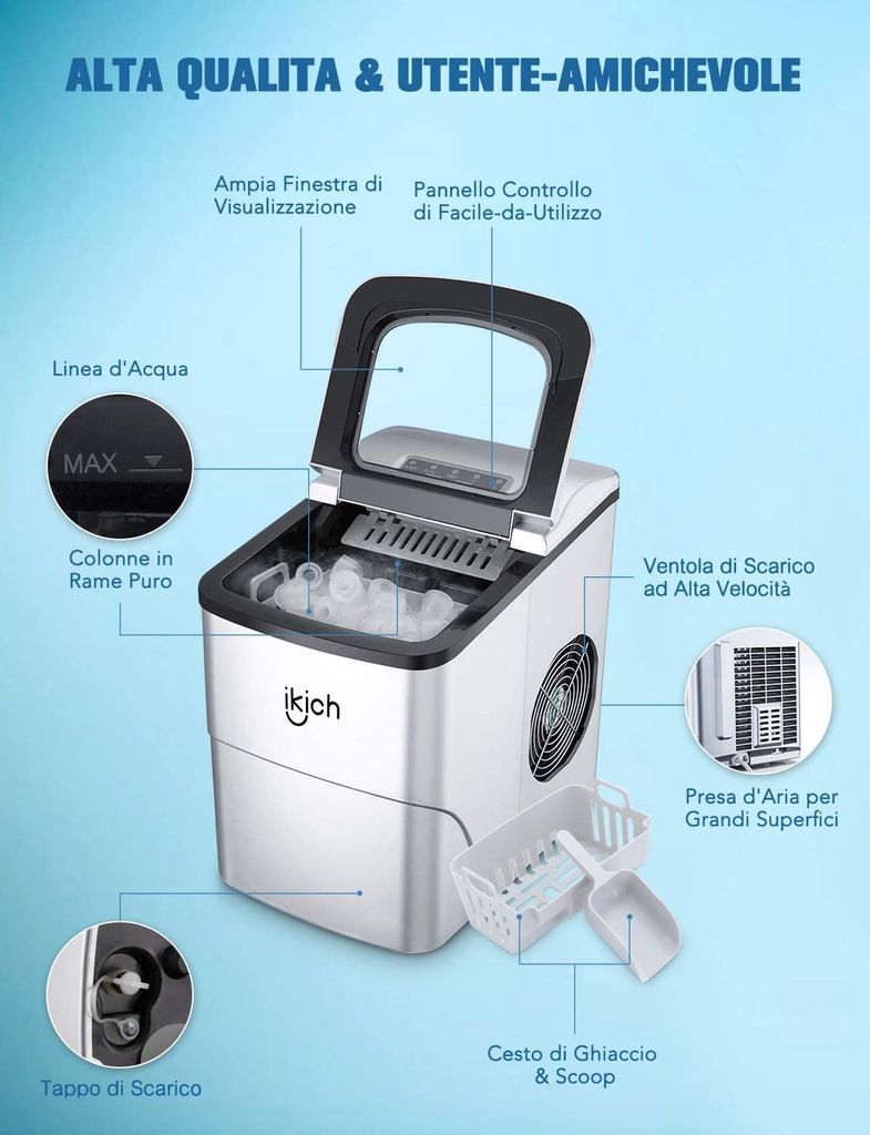 Kostkarka do lodu IKICH CP173A 9618289164 oficjalne archiwum Allegro