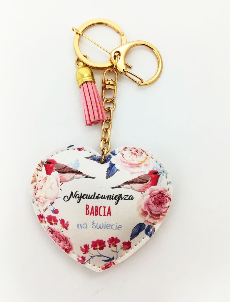 Breloczek do kluczy Najcudowniejsza babcia różowy 7118550441
