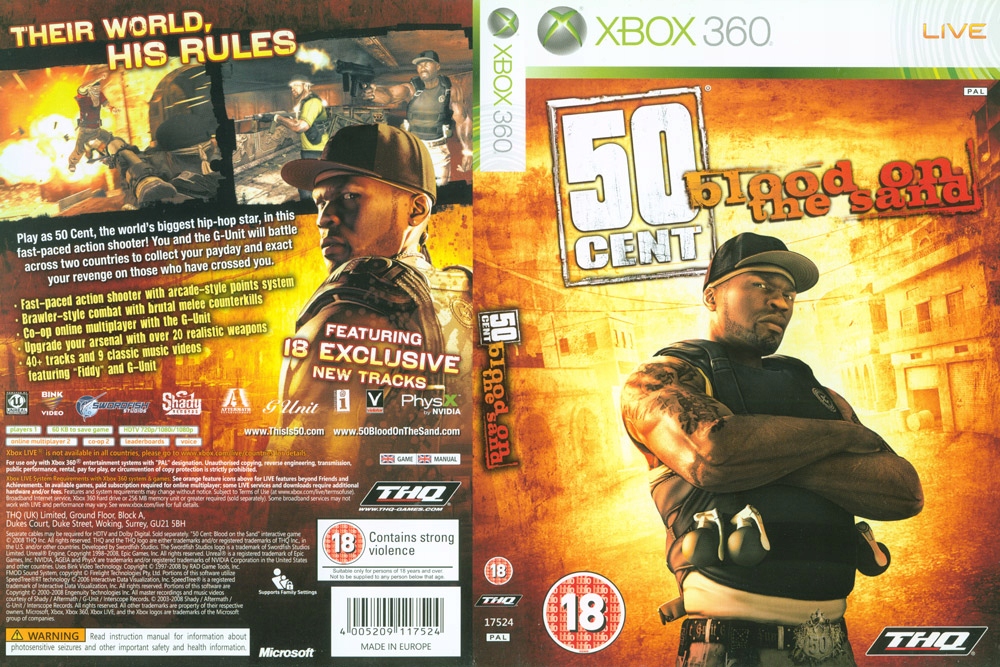 50 CENT BLOOD ON THE SAND XBOX 360 7638811159 oficjalne archiwum