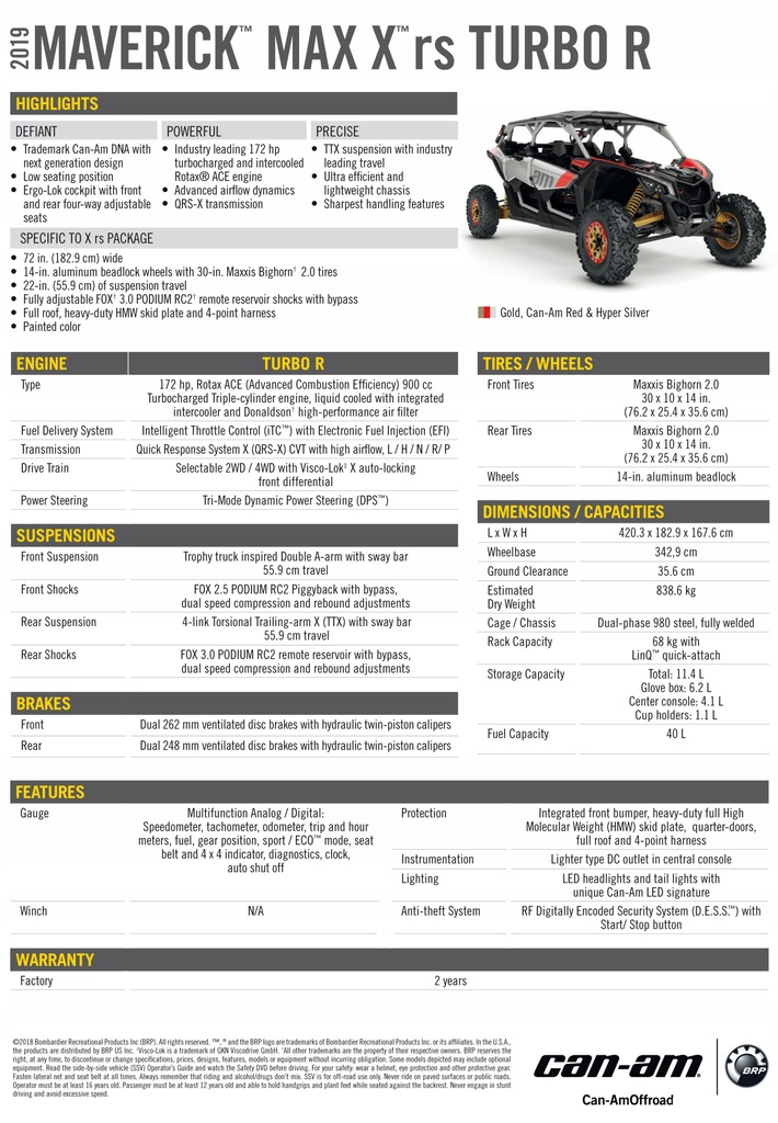 CanAm MAVERICK MAX X3 XRS TURBO R 2019 7568491709 oficjalne