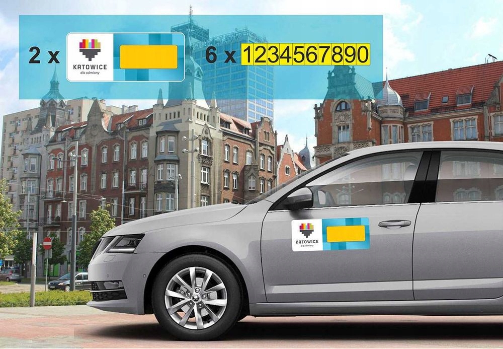 Naklejki foliowe, oznaczenie, taxi Katowice 11350309973 oficjalne