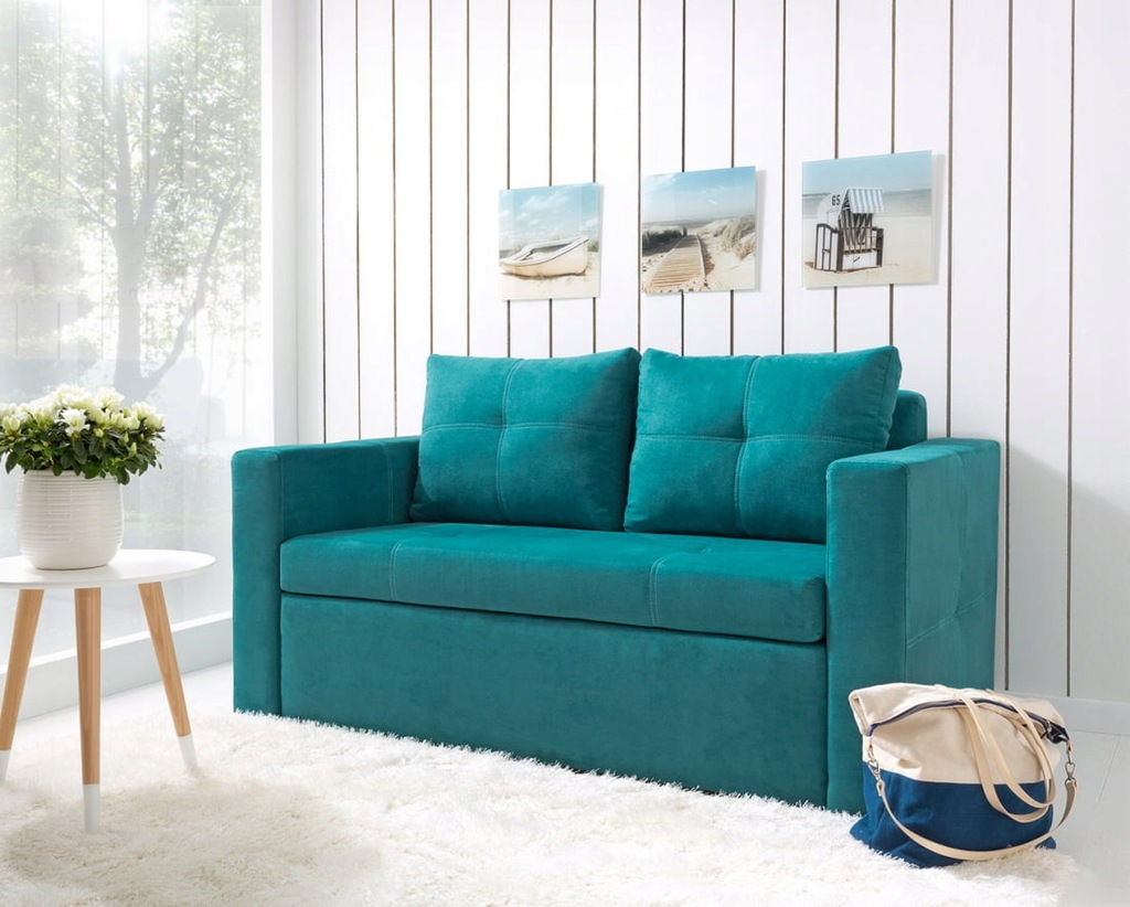Sofa Rozkładana Turkusowa Bunio Black Red White 6945401397