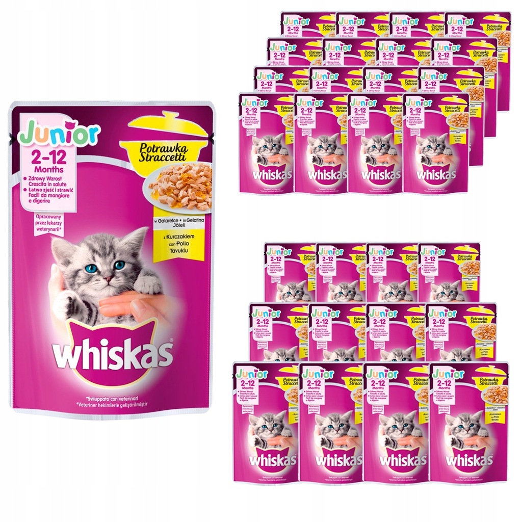 Whiskas Junior Karma z kurczakiem 85 g x 28 sztuk 11754785557