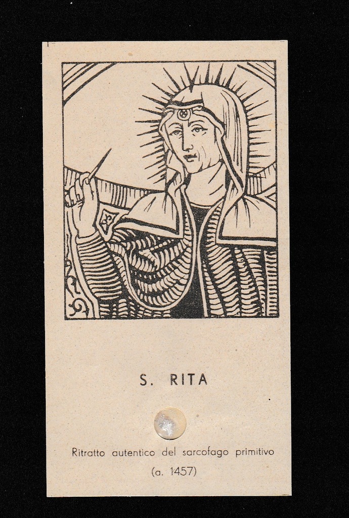 STARY OBRAZEK SWIETY Z RELIKWIA SW.RITA Z CASCII 10579685792