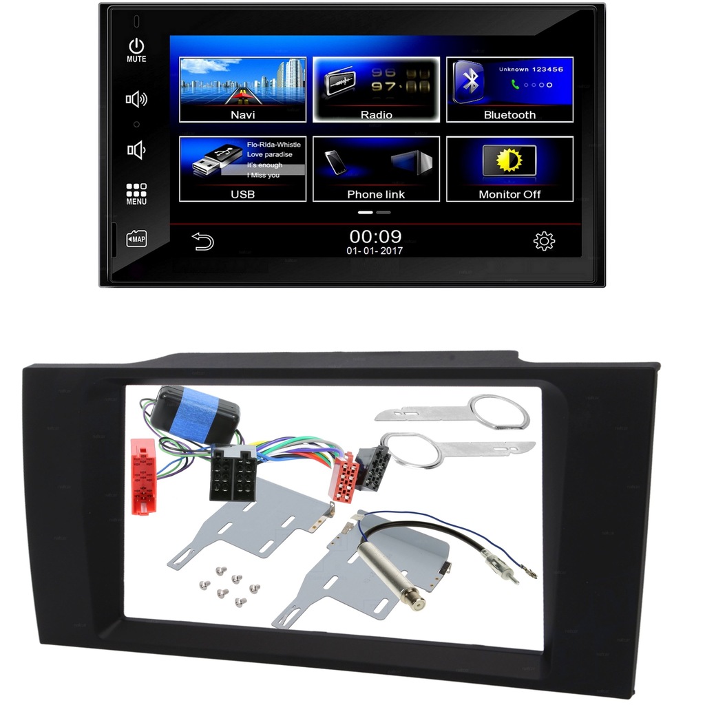 RADIO NAWIGACJA GPS USB BT 2 DIN RAMKA AUDI A4 B5 6935507057