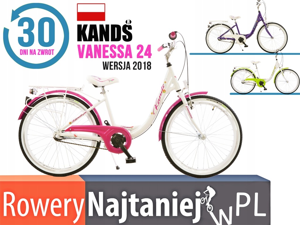ROWER 24 DLA DZIECKA KANDS VANESSA ALU KOMUNIA 18 7148428765