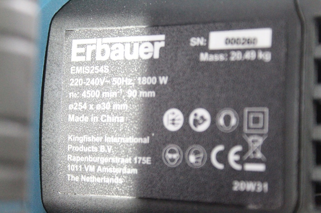 Piła Ukośnica ERBAUER EMIS254S 1800W 254mm Posuw 9911039590