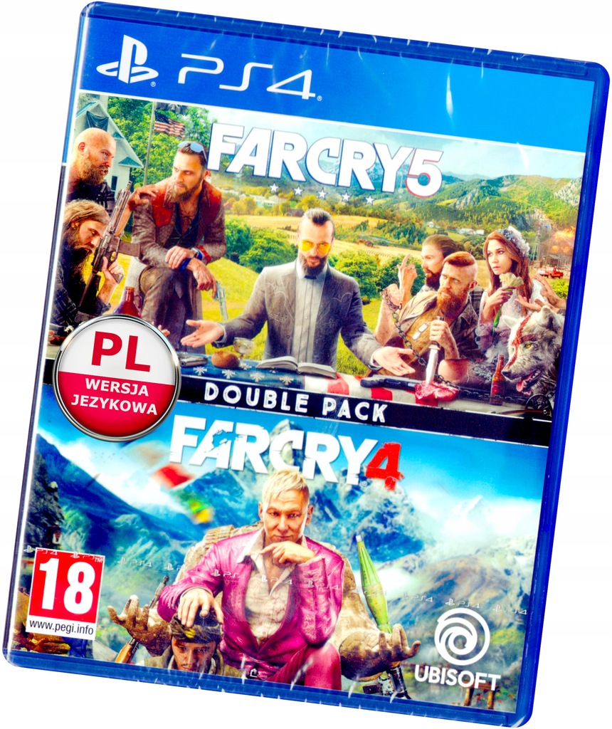 Far Cry 5 + Far Cry 4 PS4 Po Polsku PL 2 GRY Nowa