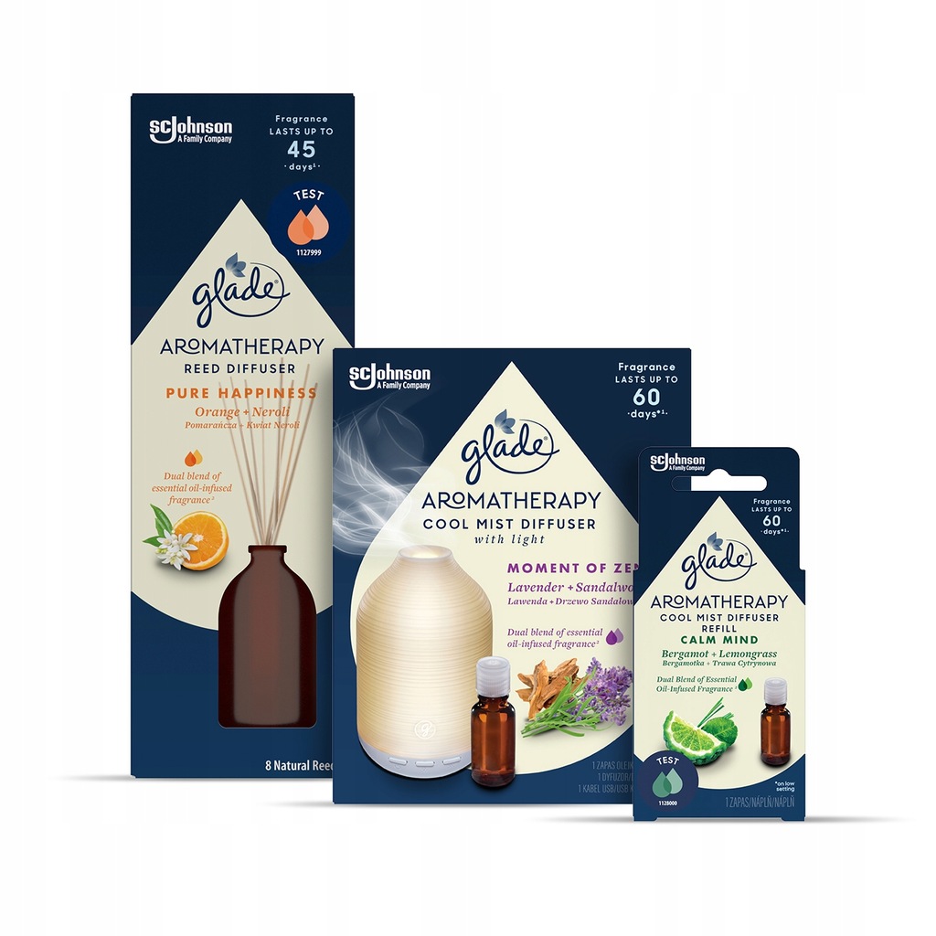 GLADE aromaterapia patyczki OLEJEK dyfuzor ZAPACH 12786549257