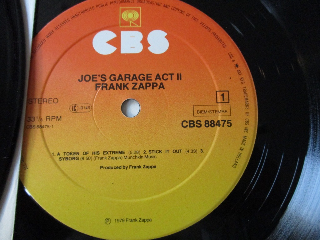 Frank Zappa Joe's Garage Acts II III 1028 7247347746 oficjalne