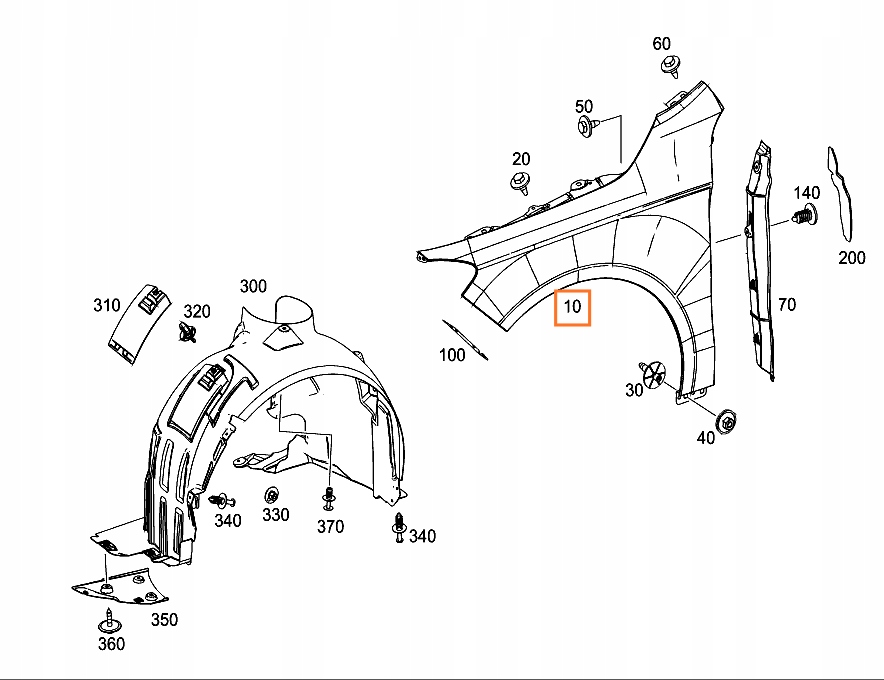 Błotnik prawy przedni Mercedes CLA 250 Oryginalny 7531894301