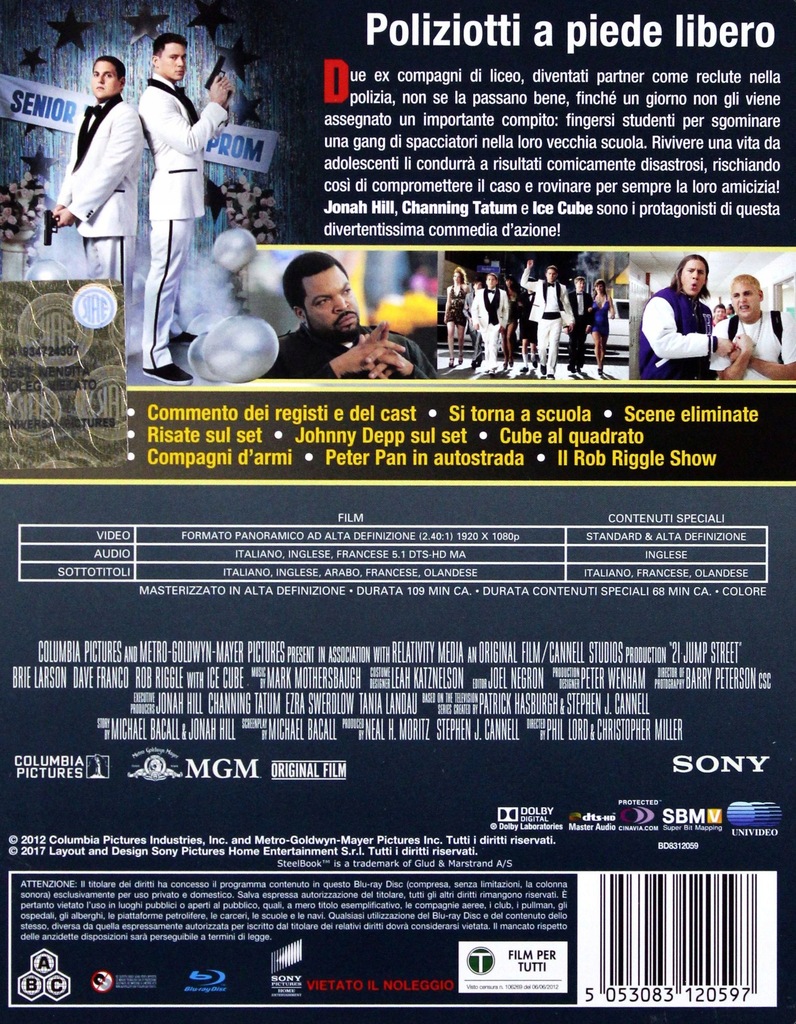 Si ritrovano fianco a fianco in una scuola di polizia e uno finisce con il dare una mano all'altro aiutandolo in ciò in cui riesce meno. 21 Jump Street Steelbook It Blu Ray 7613953038 Oficjalne Archiwum Allegro
