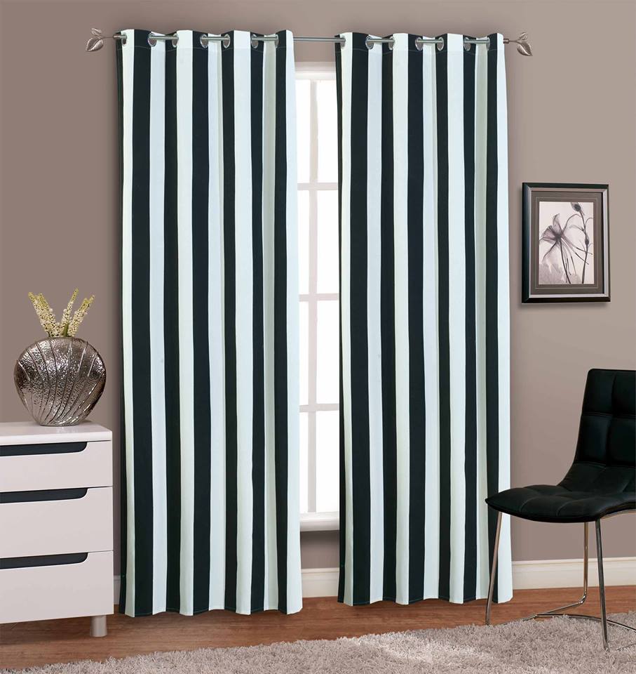 ZASŁONY ZASŁONKI PRZELOTKI BIAŁO CZARNE PASY PASKI 8442702698