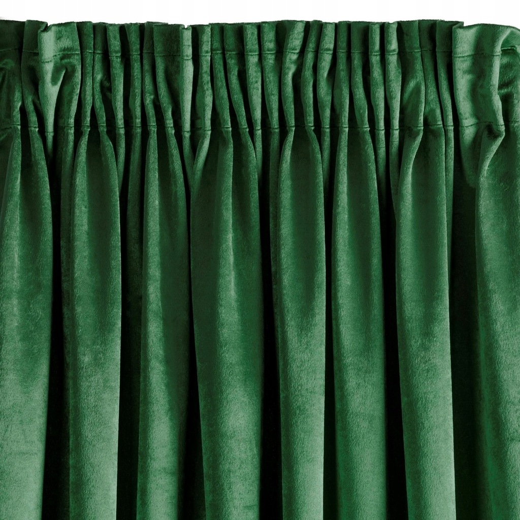 ZASŁONY do sypialni WELWETOWE zielone na taśmie 8513160942