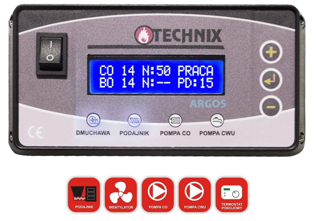 Sterownik do pieca z podajnikiem Technix ARGOS 7188948208 oficjalne