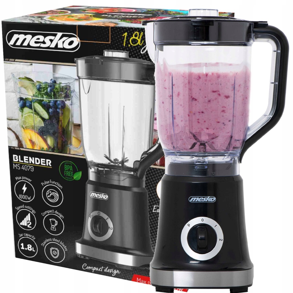 BLENDER DO SMOOTHIE KIELICHOWY SZKLANY 1,8L 1000W 12246969905