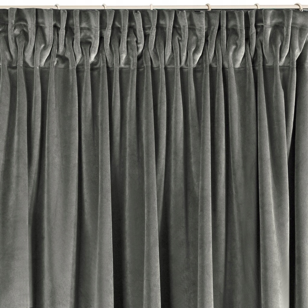 Zasłony WELWETOWE 140x270 grafitowe na taśmie 8354219598 oficjalne