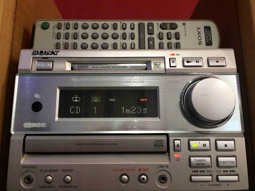SONY DHCMD373 WIEŻA MINI SYSTEM RDS MiniDisc AUX! 7544205046