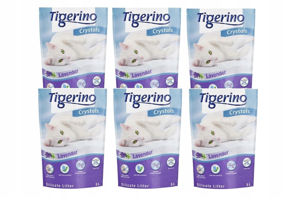 Żwirek Tigerino Crystals Lavender 30L + GRATIS 13165989511