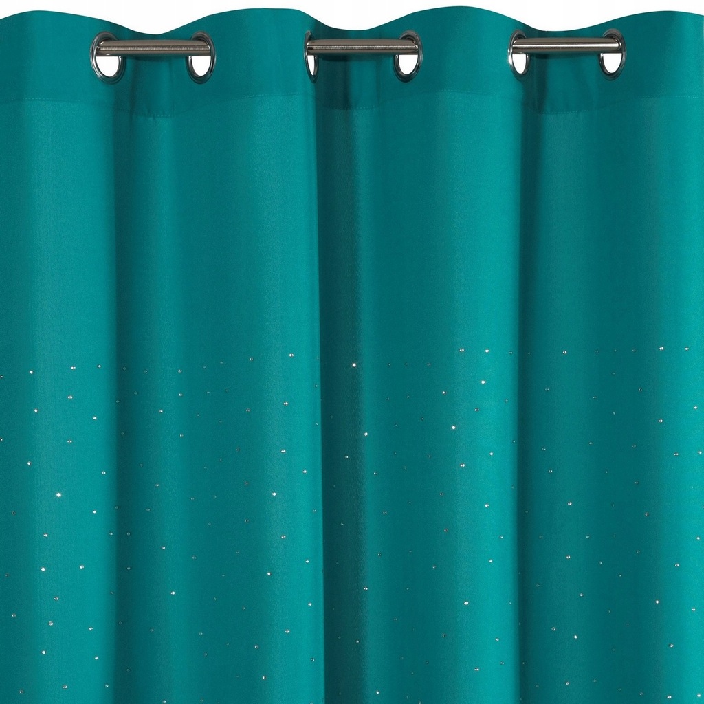 Turkusowe ZASŁONY z KRYSZTAŁAMI do salonu 140x250 9220665803