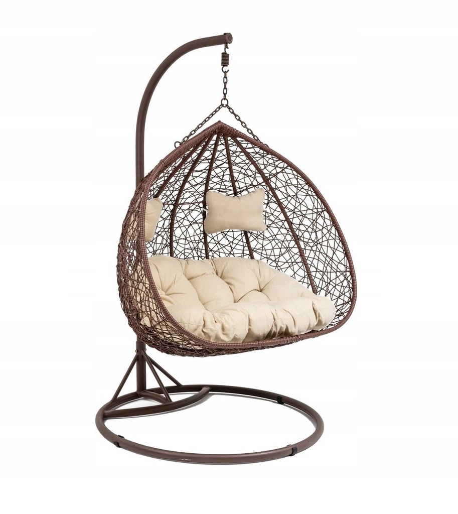 Fotel wiszący DWUOSOBOWY kokon kosz ogrodowy DUŻY