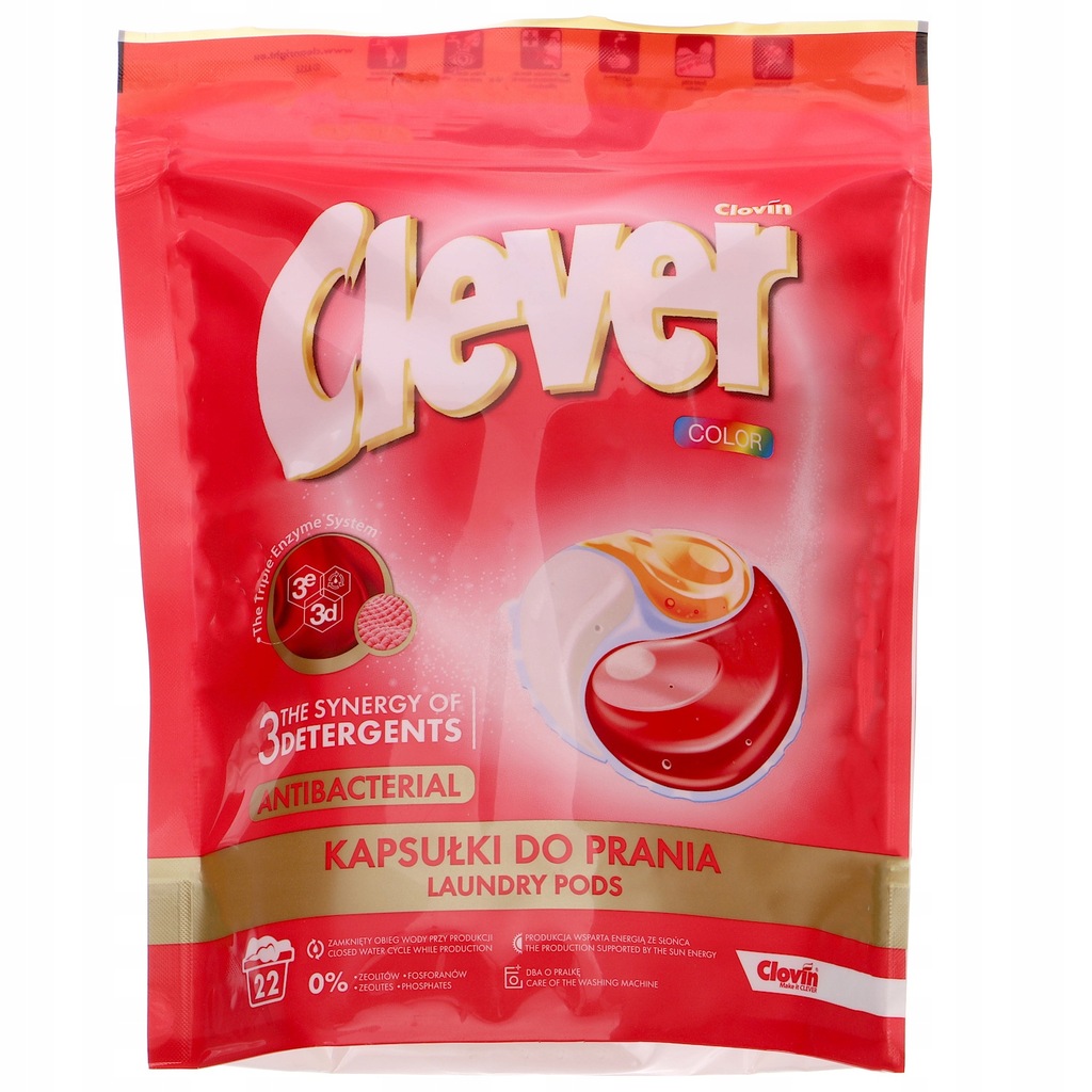 CLEVER Kapsułki do prania COLOR 22szt CLOVIN 13933297839 oficjalne