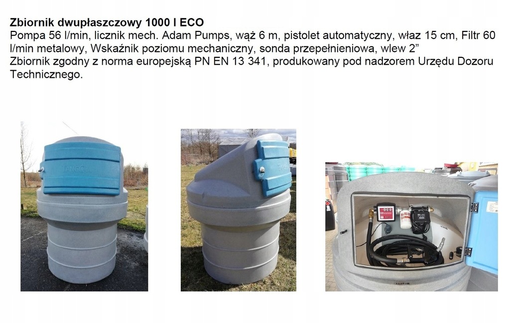 Zbiornik dwupłaszczowy Tango Oil 900/1000L ECO 12618968015