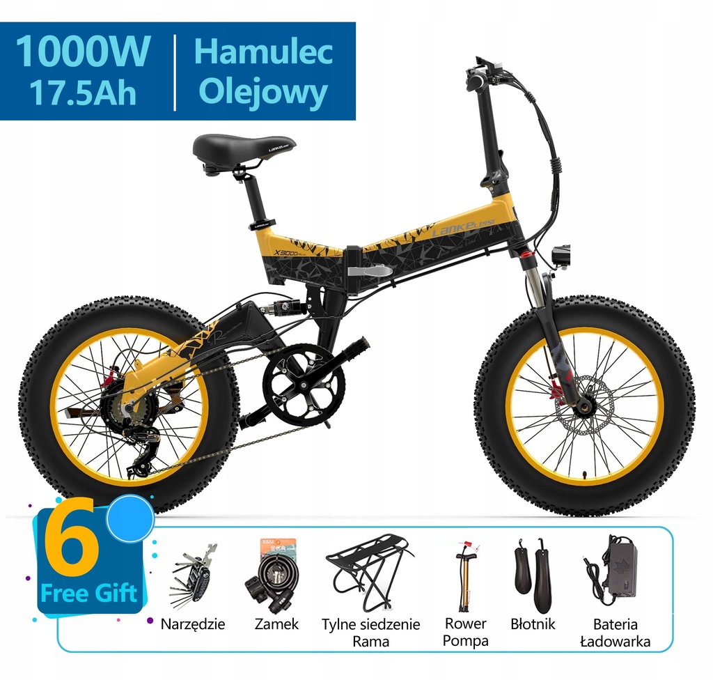 Rower Elektryczny 1000W Lankeleisi X3000+ 17.5Ah 11944638448