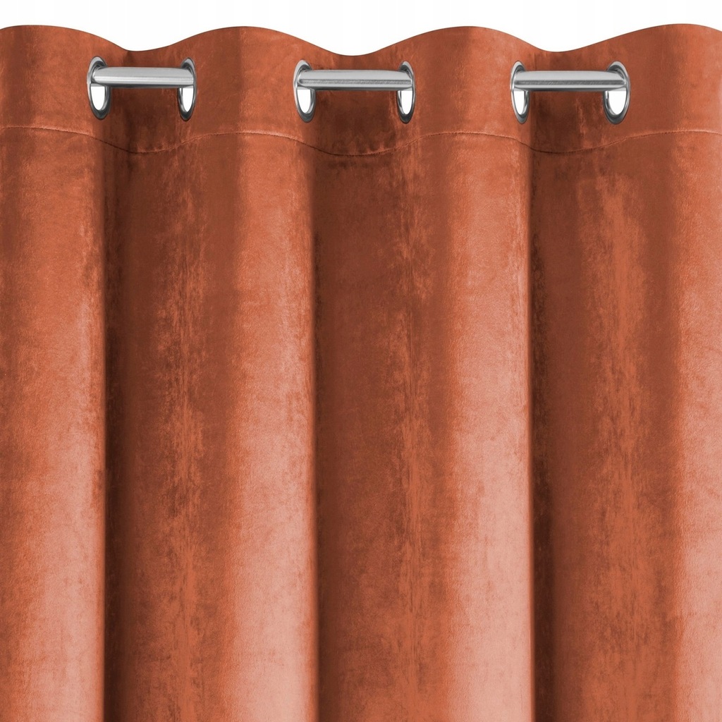 ZASŁONY do sypialni WELWETOWE ceglaste przelotki 9220616663 oficjalne archiwum Allegro