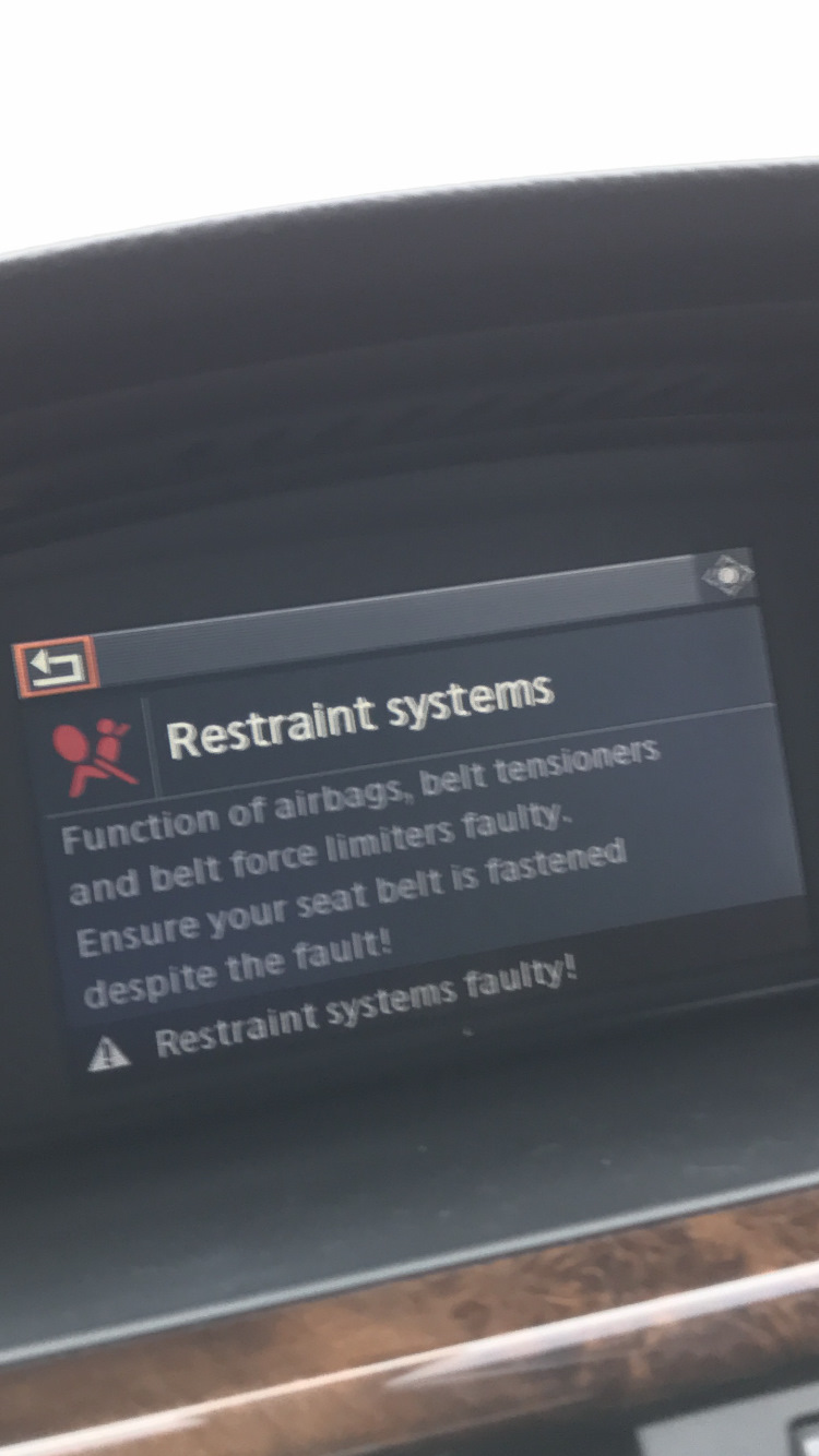 Ошибка restraint systems faulty, e60, 530xd — BMW 5 series (E60), 3 л, 2018 года поломка DRIVE2
