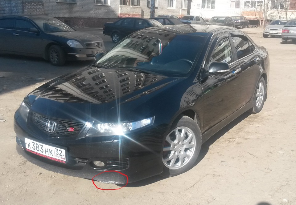 Установка камеры переднего вида — Honda Accord (7G), 2,4 л, 2007 года