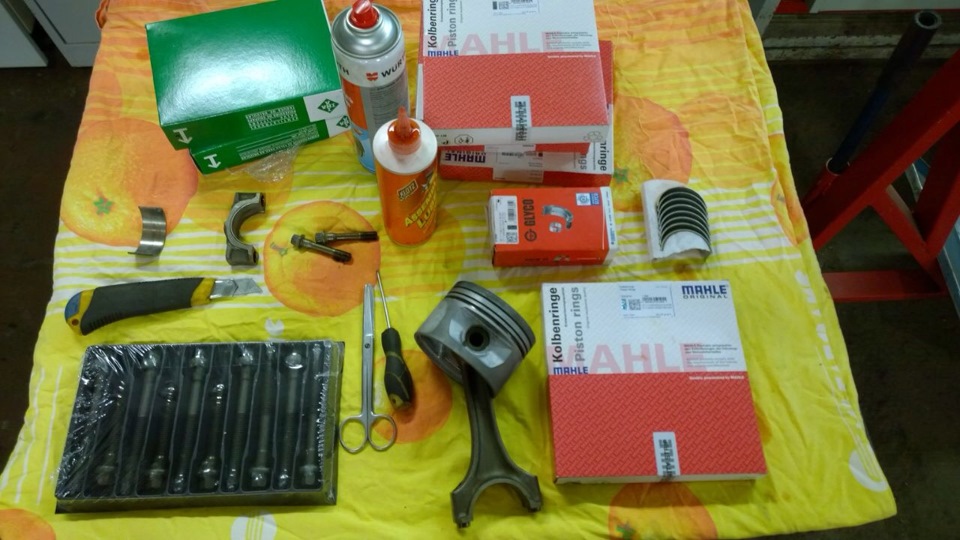 Мотор часть 1.Сборка (низ собран ) — Volvo 940, 2,3 л, 1992 года