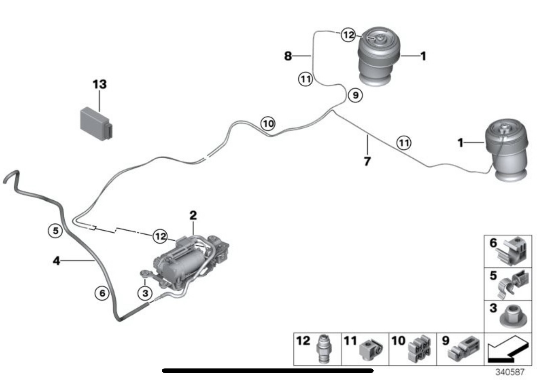 Замена пневмоподушек — BMW X5 (F15), 3 л, 2014 года визит на сервис